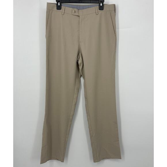 Peter Millar performance stretch pants size 34x32 tan golf outdoor